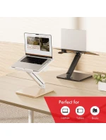 STOLNÍ STOJAN MACLEAN PRO MONITOR NEBO NOTEBOOK, PLYNOVÁ PRUŽINA, PRO STÁNÍ I SEZENÍ, ČERNÝ MC-493