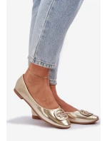 Baleríny Na Ploché Podešvi S Ozdobou Zlaté Ainoria