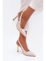 Lakované Lodičky S Otevřenou Patou A Špičatými Špičkami Světle Béžové Rivori Lakované Lodičky S Otevřenou Patou A Špičatými Špičkami Světle Béžové Rivori
