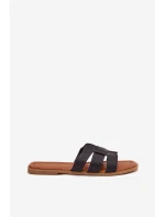 Dámské Pantofle Na Plochém Podpatku Černé Mirona Dámské Pantofle Na Plochém Podpatku Černé Mirona