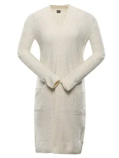 Dlouhý dámský svetr nax NAX HOXA creme