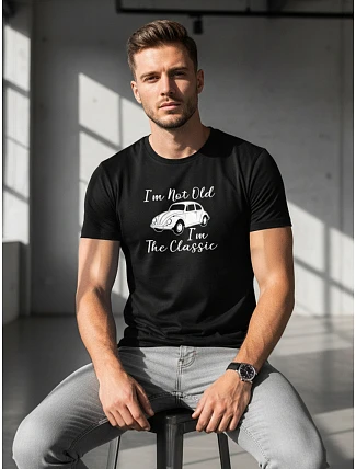 Pánské bavlněné tričko s potiskem I'm Not Old černé FashionStreet NX050R