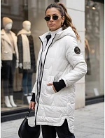 Dámská prošívaná přechodová bunda s kapucí, světle šedá, FashionStreet TY5788 Dámská prošívaná přechodová bunda s kapucí, světle šedá, FashionStreet TY5788