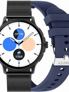 Dámské chytré hodinky GRAVITY GT12-2 Navy Blue Silicone Strap + Black Bracelet