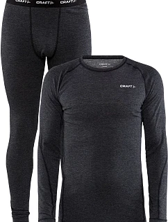 Craft Corporate Wool Merino Set M Pánská sada merino spodního prádla 81.9711 black melange