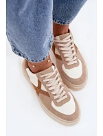 Kožené semišové dámské tenisky Zazoo N1108S5 béžové