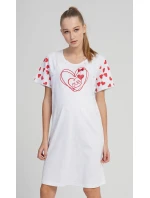 Dámská noční košile mateřská Love Světle šedá s potiskem - Vienetta Dámská noční košile mateřská Love Světle šedá s potiskem - Vienetta