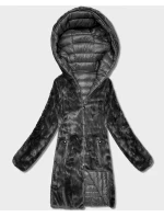 Oboustranná dámská bunda - kožíšek v grafitové barvě Goodlookin (P3-6001-27)