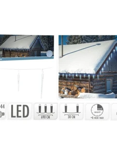 LED SVĚTLA VENKOVNÍ 72 VEDL STUDENÁ BÍLÁ ČASOVAČ