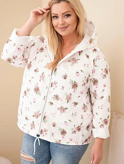 Dámská jarní bunda Plus Size s drobným květinovým vzorem fango