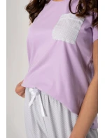 Pyžamo Caroline fialová-šedá - Momenti Per Me