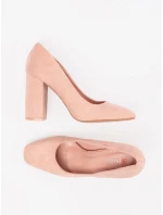 Praktické Jasnoróżowy  lodičky dámské na širokém podpatku