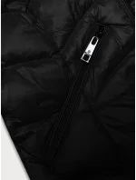 Černá dámská prošívaná bunda pro přechodné období s kapucí Glakate (LU-2202)