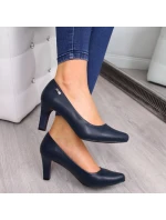 Sergio Leone tmavě modré lodičky na jehlovém podpatku