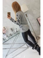 Vánoční svetr s medvídkem šedý