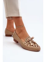 Dámské lodičky s mašlí v béžové barvě Nestavia