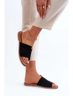 Dámské Semišové Holinky Japonky Černé Amite