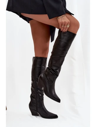 Dámské kozačky ML392 Černá - DIAMANTIQUE