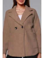 Tmavě béžový krátký přehoz přes oblečení typu alpaka (CJ65)