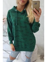 Mikina s nápisy zelená