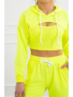 Bavlněná 3dílná sada žlutá neonová