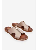 Dámské pantofle s ozdobným zipem Béžová Clarence