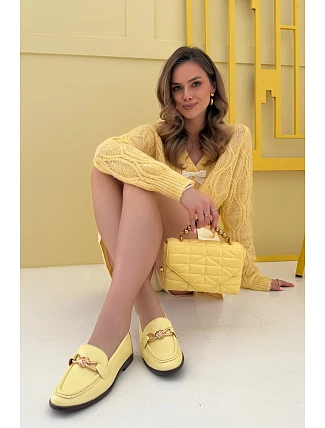 Dámské mokasíny s ozdobným detailem Žluté Rosynne