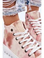Dámské tenisky High Big Star LL274048 Béžovo-růžová Dámské tenisky High Big Star LL274048 Béžovo-růžová