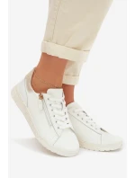 Kožené dámské polobotky se zipem Bíloblaté Dorothea