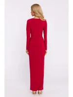 M840 Maxi šaty s uzlem - červené M840 Maxi šaty s uzlem - červené