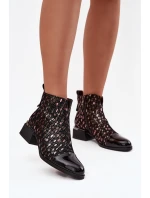 Lakované dámské botky D&A – černé