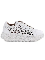 Dámské kožené boty na platformě bílé Artiker 56C1167