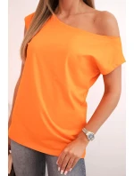 Dámská blůza s odhaleným ramenem oranžová