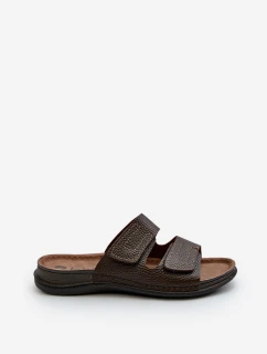 Pohodlné Pánské Sandály S Pásky Na Suchý Zip Inblu GV00002I Hnědobéžové