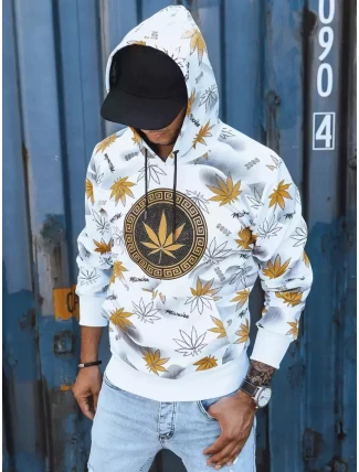 Pánská bílá mikina s potiskem FashionStreet BX5317