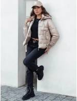 Dámská zimní bunda FASHWARM krátká prošívaná s kapucí velbloudí FashionStreet TY4638