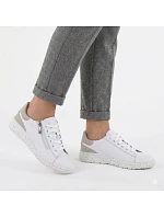 Dámské kožené polobotky se zipem bílé Potocki JE19402