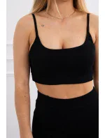 Souprava s kalhotami s vysokým pasem černé barvy Souprava s kalhotami s vysokým pasem černé barvy