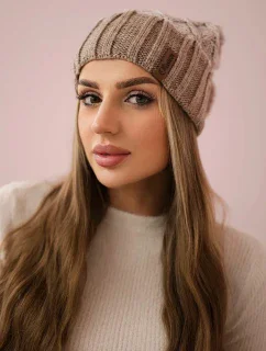 Milano fleecová čepice K203 ecru melange+dark beige