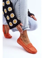 Dámské semišové mokasíny pomerančové Lenvie