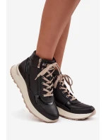 Dámské sportovní botky na platformě Zazoo – černé