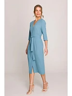 Šaty S396 zavazovací tyrkysově modré - Stylove