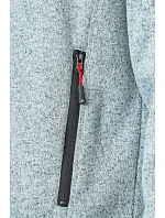 Daiber JN 762 Pánská pletená fleecová bunda 02.0762 light grey melange/red