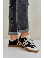 Zazoo N1068 Kožené Nízké Tenisky Dámské Černé