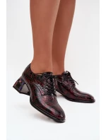 Kožené lakované dámské polobotky na podpatku s krystaly Artiker 57C0073 bordó Kožené lakované dámské polobotky na podpatku s krystaly Artiker 57C0073 bordó