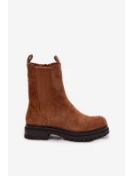 Dámské chelsea boty na zip Camel Julienne