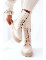 Kotníkové Ploché Workery Boty Béžové Rozelle