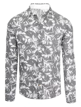 Pánská šedá košile FashionStreet DX2262 Pánská šedá košile FashionStreet DX2262