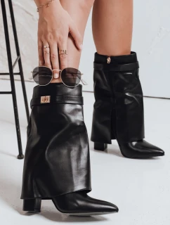 Dámské kozačky na jehlovém podpatku s širokým svrškem černé FashionStreet ZY1116