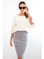 Dámská sukně z elastické viskózové pleteniny šedá